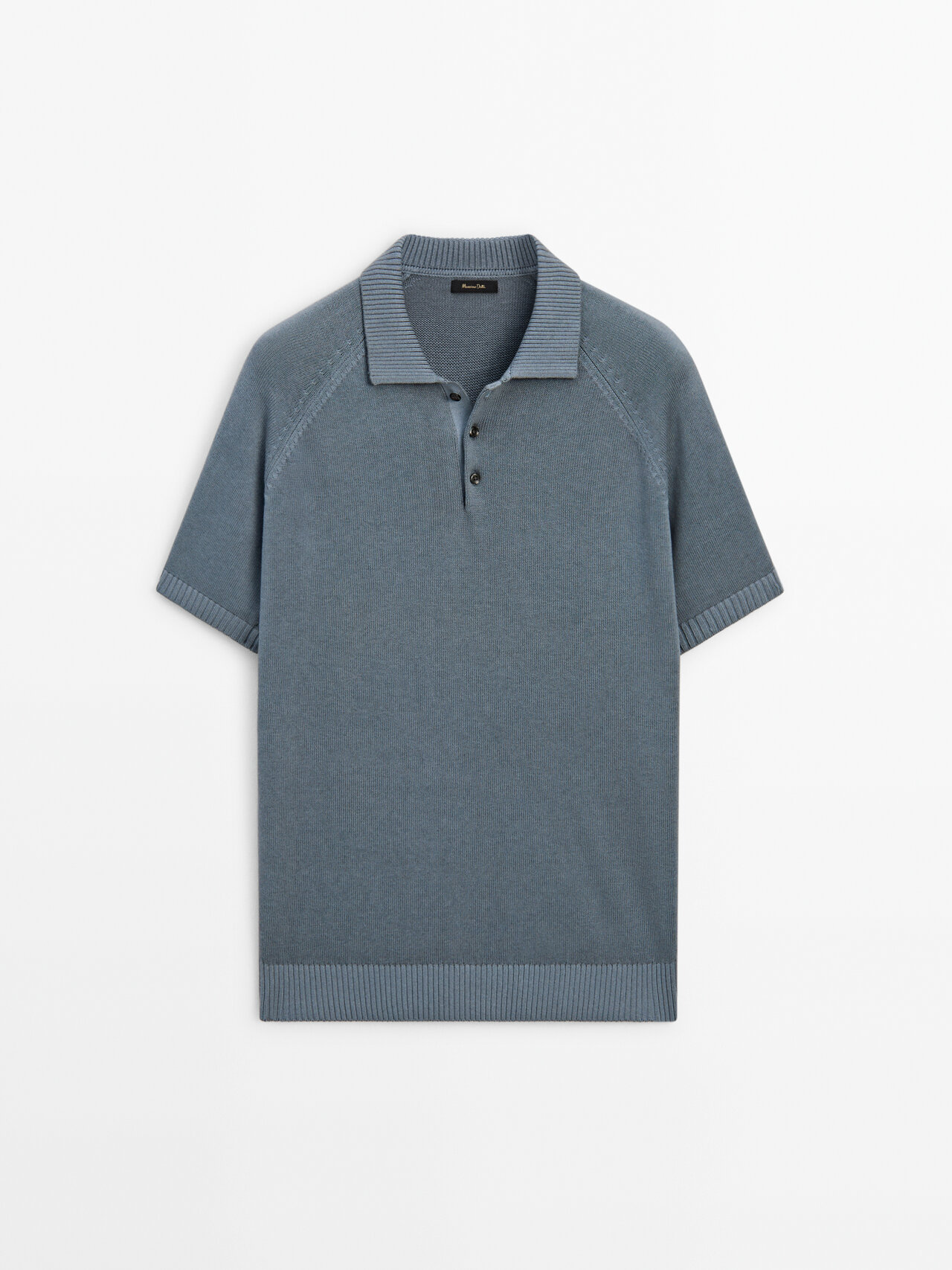 Massimo Dutti Knit Polo Sweater With Short Sleeves In Multicolor