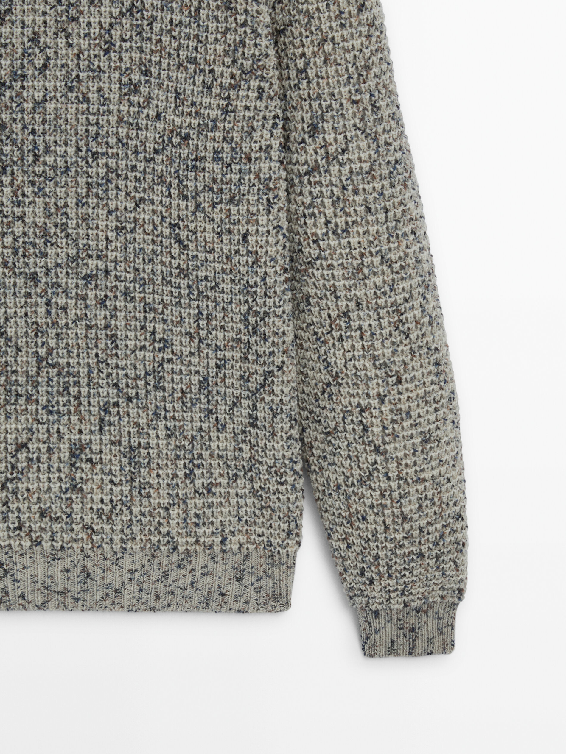 Flecked waffle-knit wool blend sweater · Navy Blue · Sweaters And 