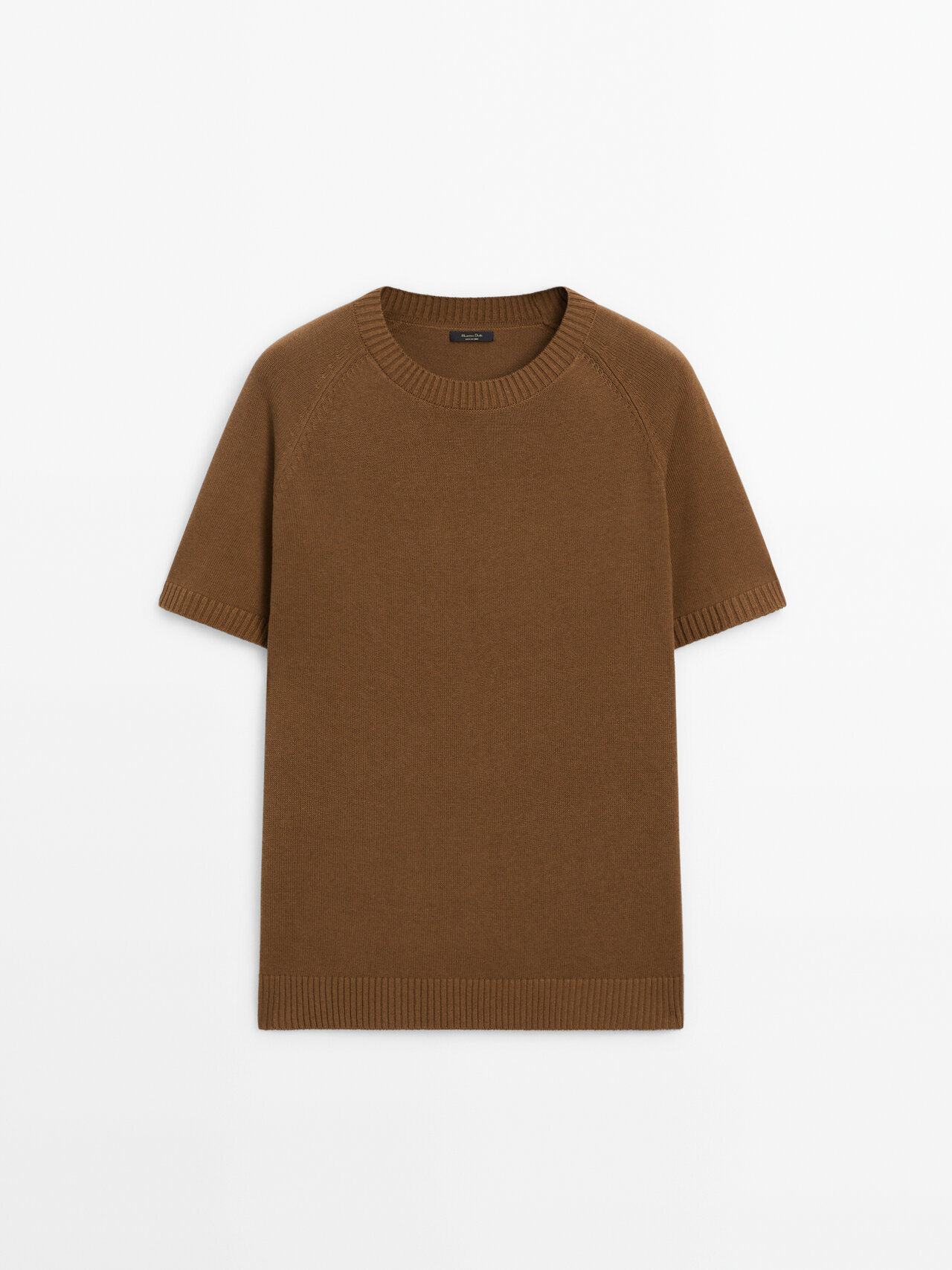 Shop Massimo Dutti Strick-shirt Aus Baumwolle Mit Kurzen Ärmeln In Multicolor