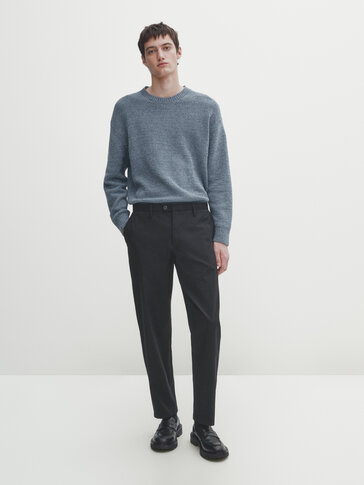 CUPSHE Pull Tricoté Pour Femme, Col Rond, Manches Bouffantes, Aspect Mélangé, Tricot épais, Haut Court, Pull En Tricot Arc-en-Ciel S