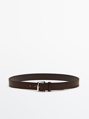 Soft nappa leather belt Brown Accessories Massimo Dutti