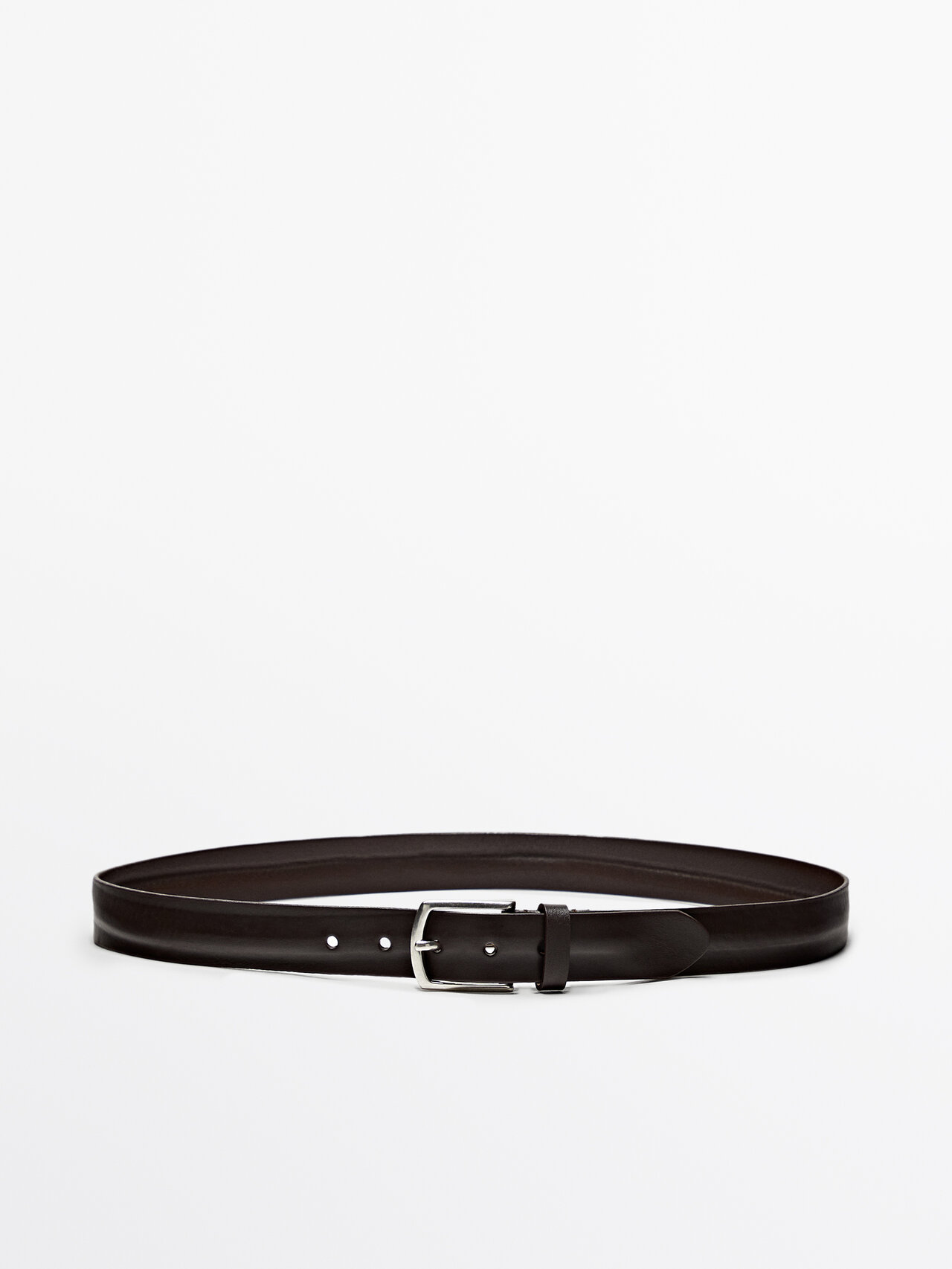 Shop Massimo Dutti Worn Effect Leather Belt In Brown