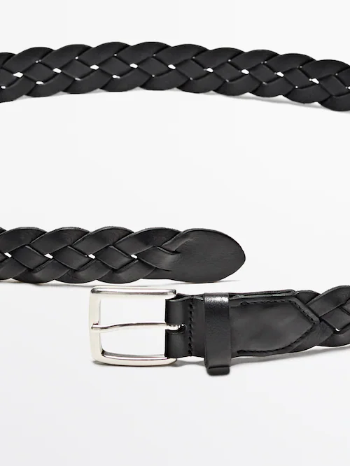 Braided leather belt - Limited Edition · Black · Accessories