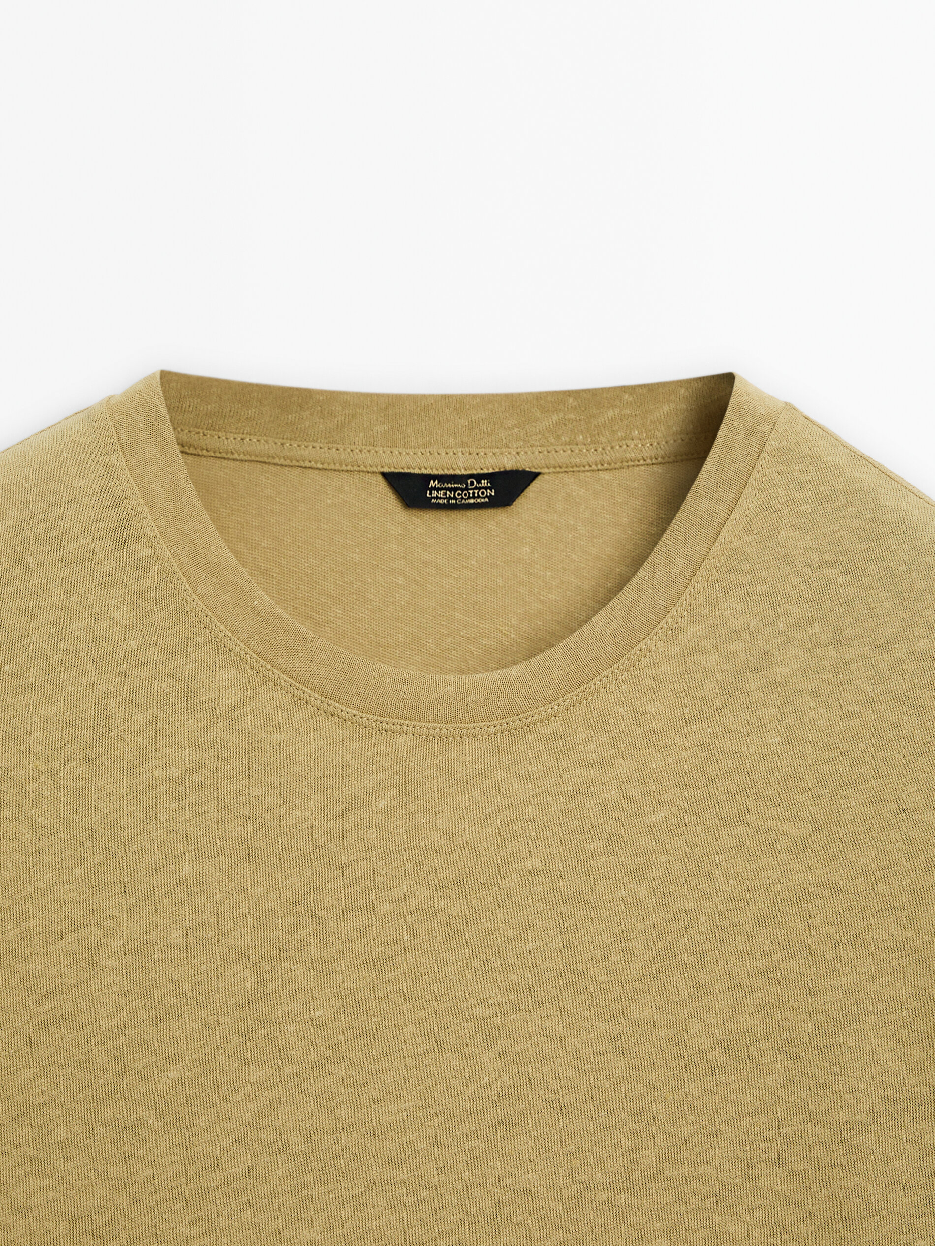 Camiseta manga corta con lino y algodón