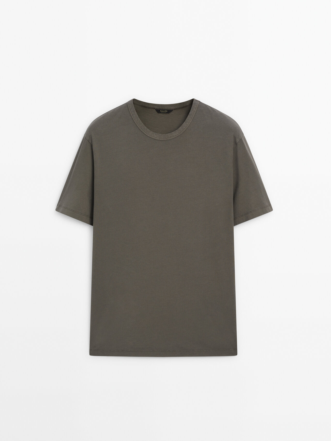 Shop Massimo Dutti T-shirt Kurzarm Washed-look In Medium Grey