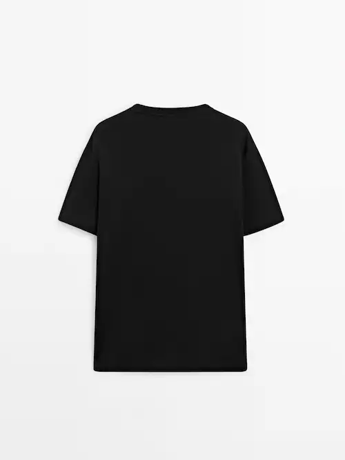 Relaxed fit short sleeve cotton T-shirt - Studio · Black, White