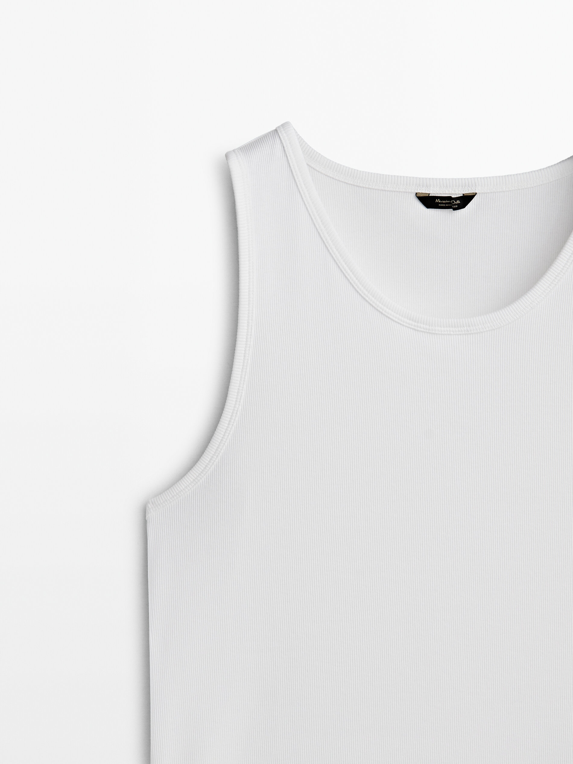 Tank top · White, Black · Tshirts Massimo Dutti