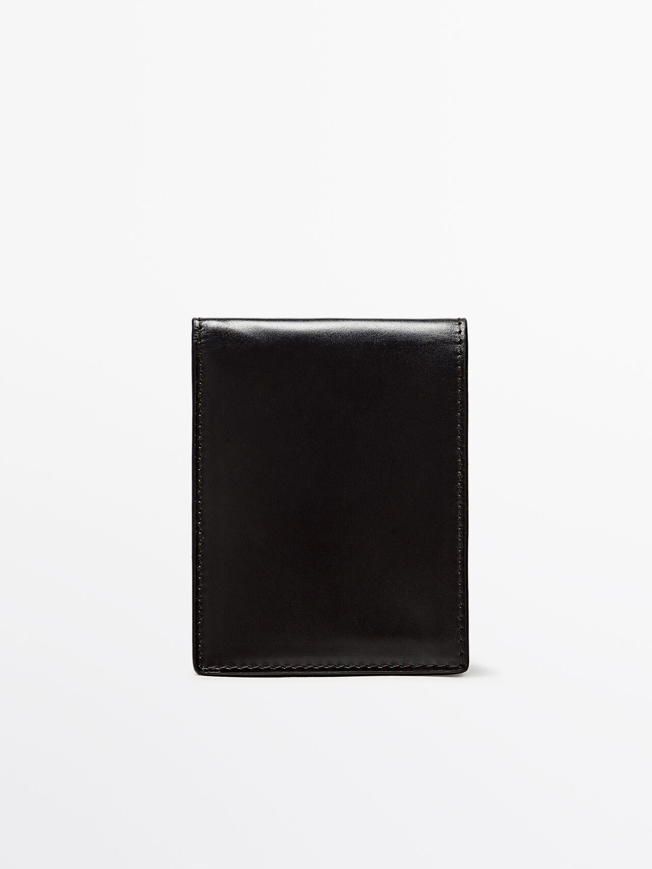 Shop Massimo Dutti Leather Wallet In Brown