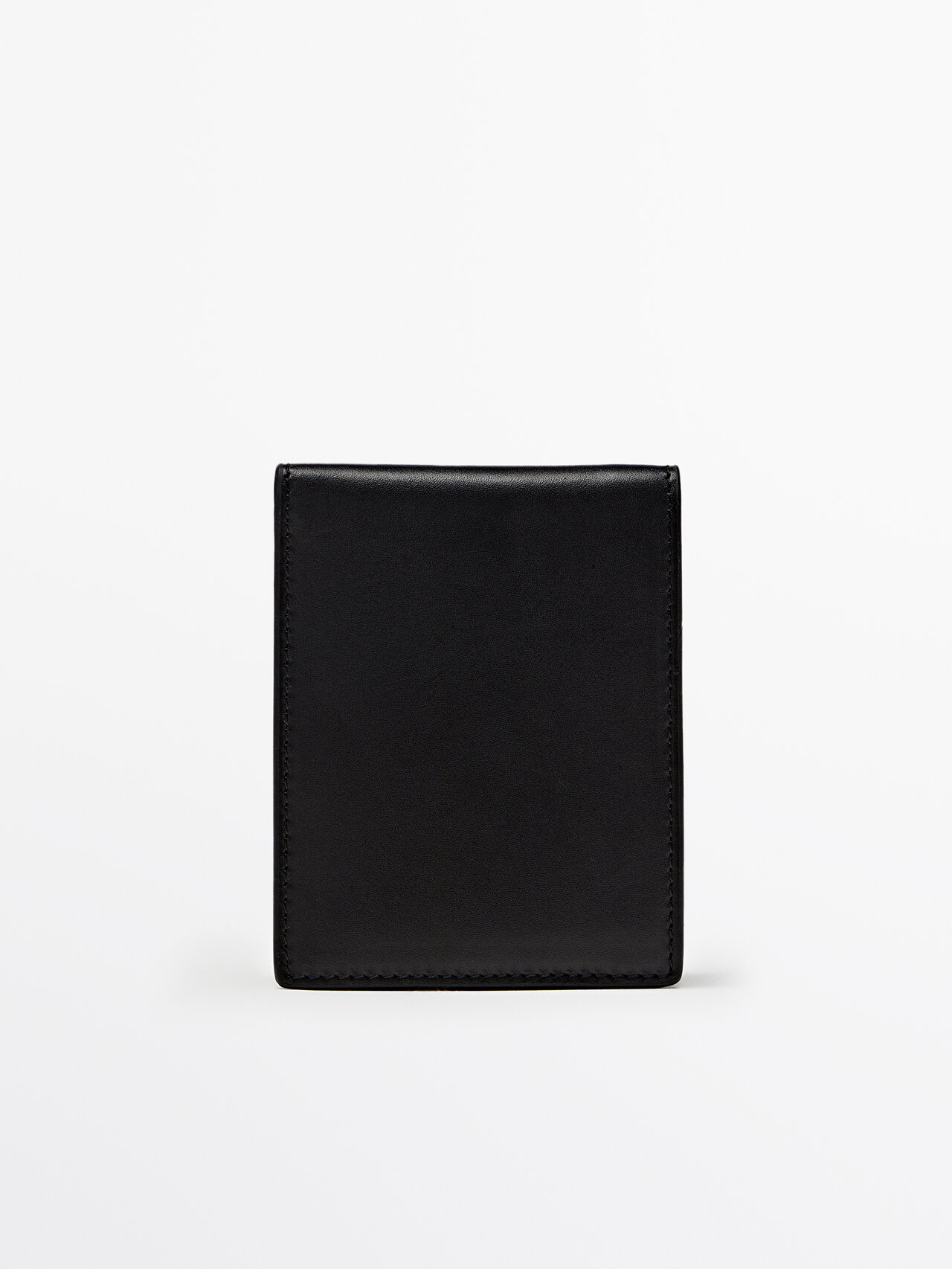 Shop Massimo Dutti Leather Wallet In Black