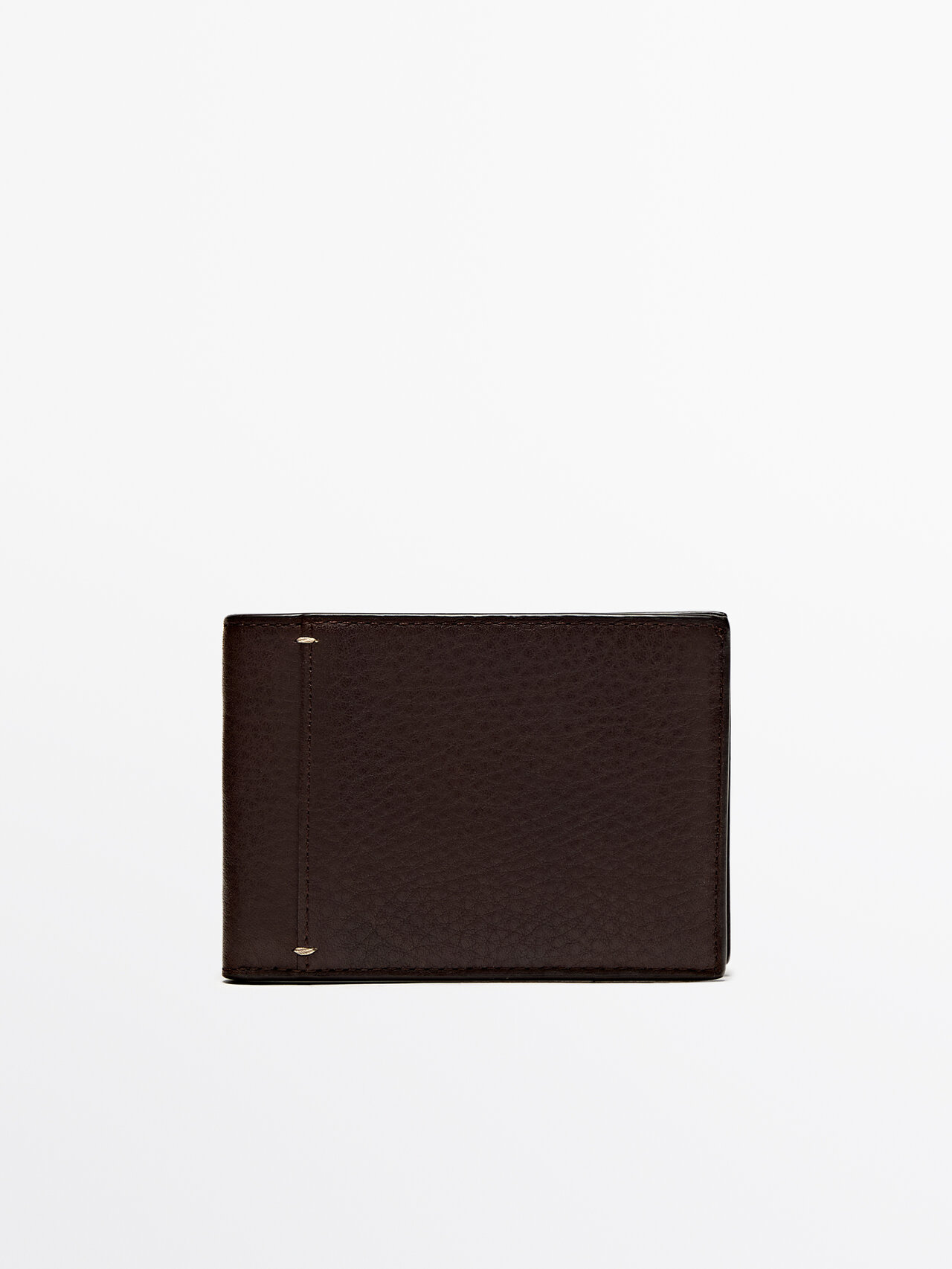 Massimo Dutti Leather Wallet In Brown