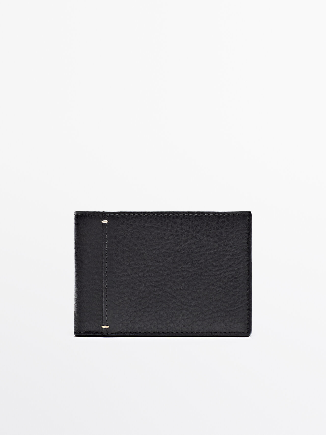 Shop Massimo Dutti Leather Wallet In Black