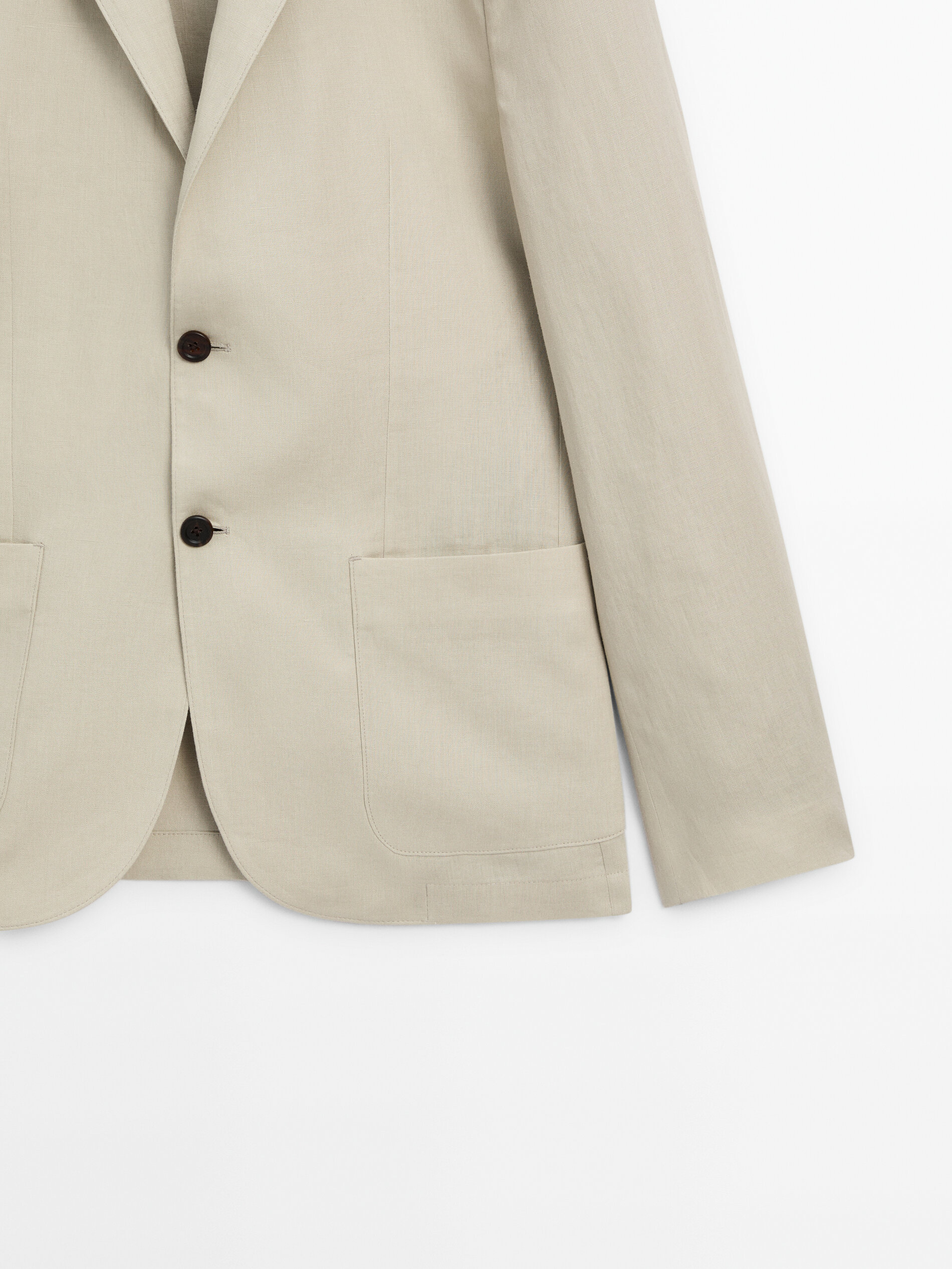 100% linen suit blazer · Beige · Dressy | Massimo Dutti