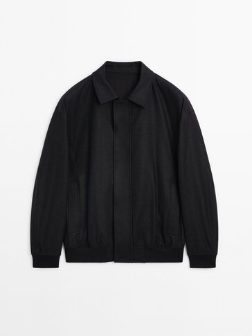 Bomber jacket outlet wool collar