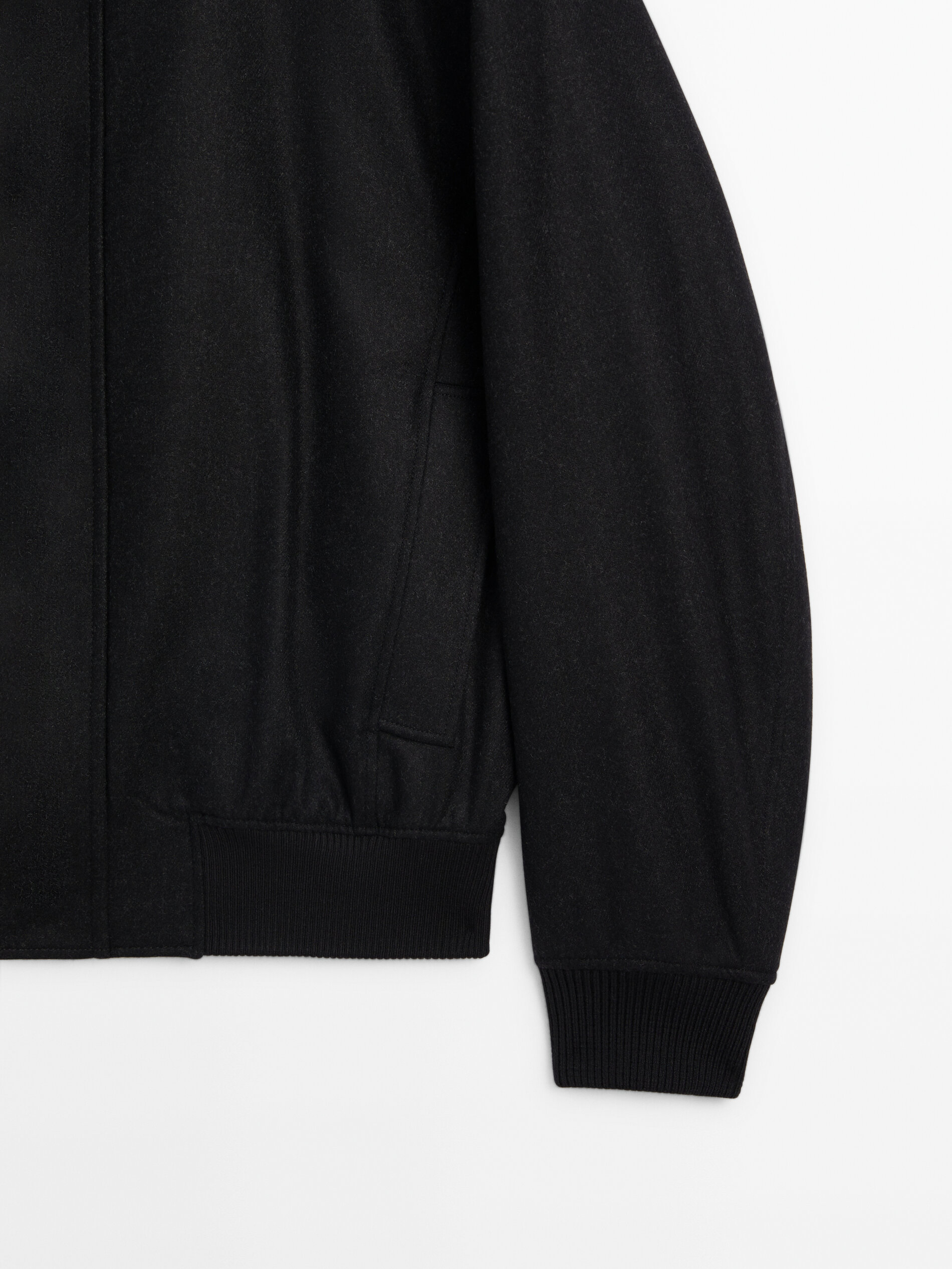 Wool blend bomber jacket with shirt collar · Charcoal · Blazers