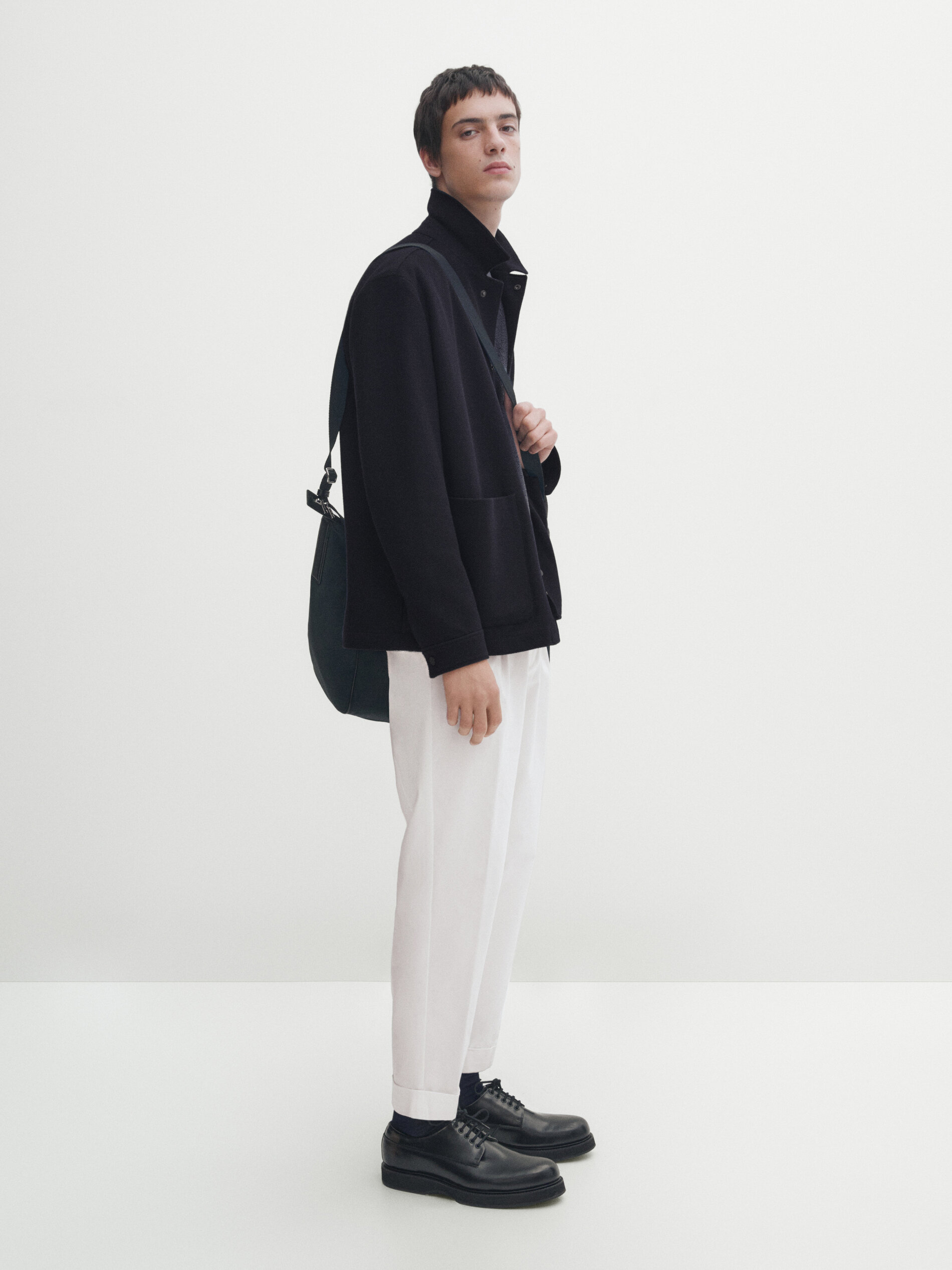 Hemdjacke mit Wollanteil · Marineblau · Abendgarderobe | Massimo Dutti
