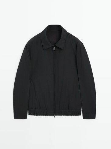 Technical bomber jacket with wool