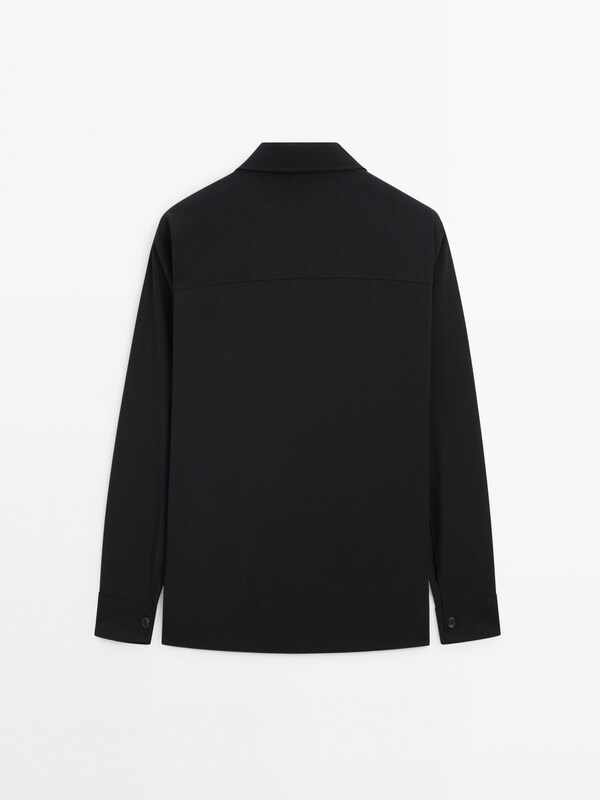 100% wool overshirt · Black · Dressy | Massimo Dutti