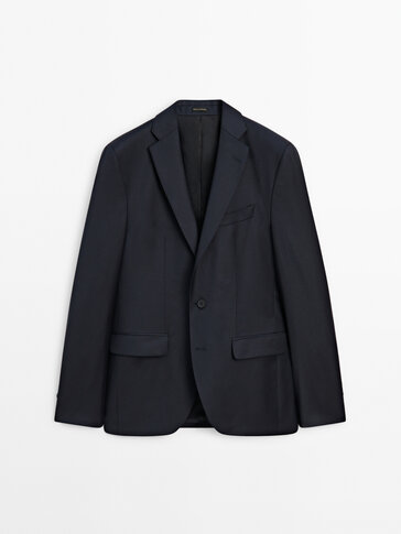 Navy blue clearance check blazer