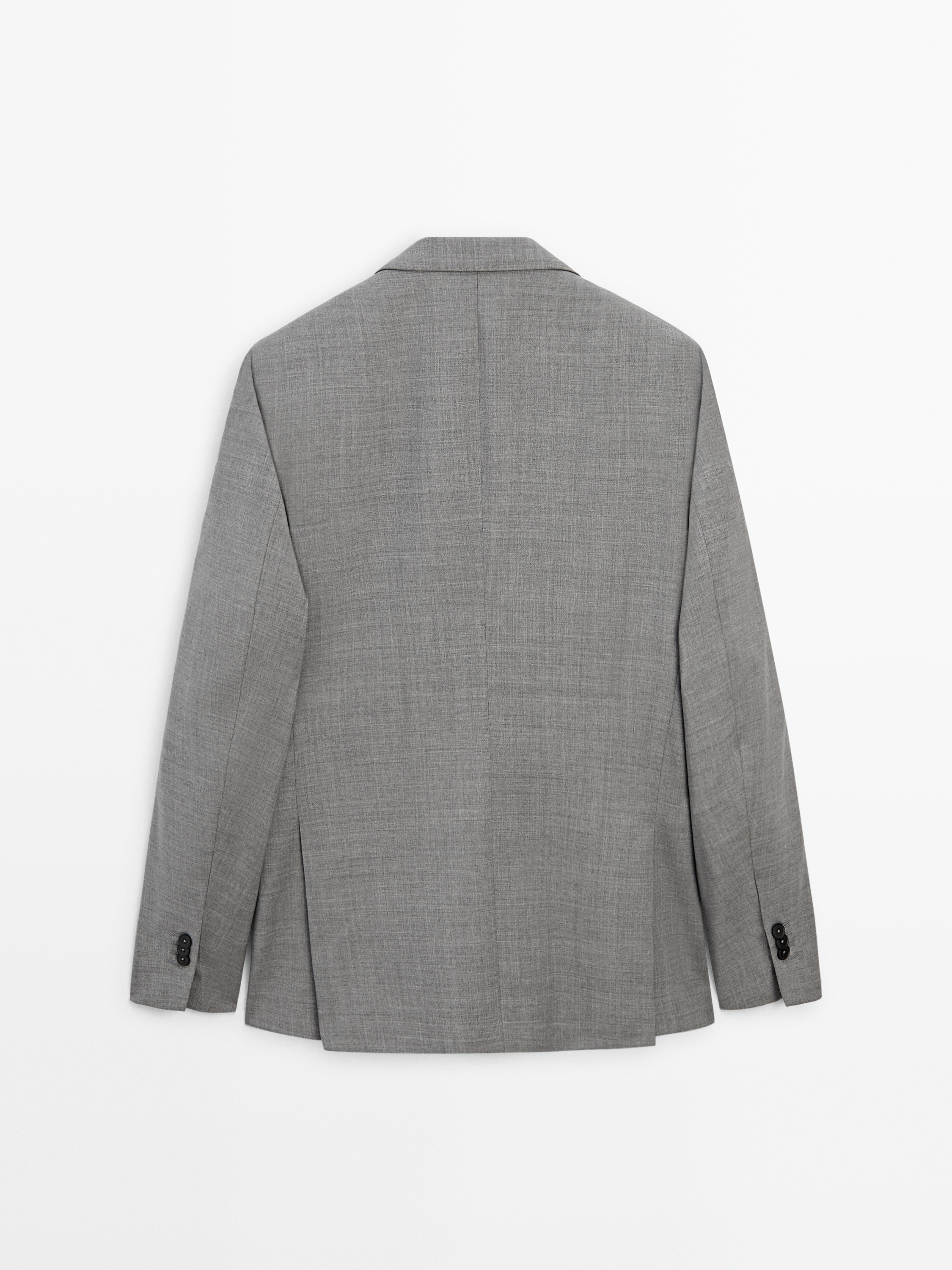 Gri %100 yün klasik blazer_7