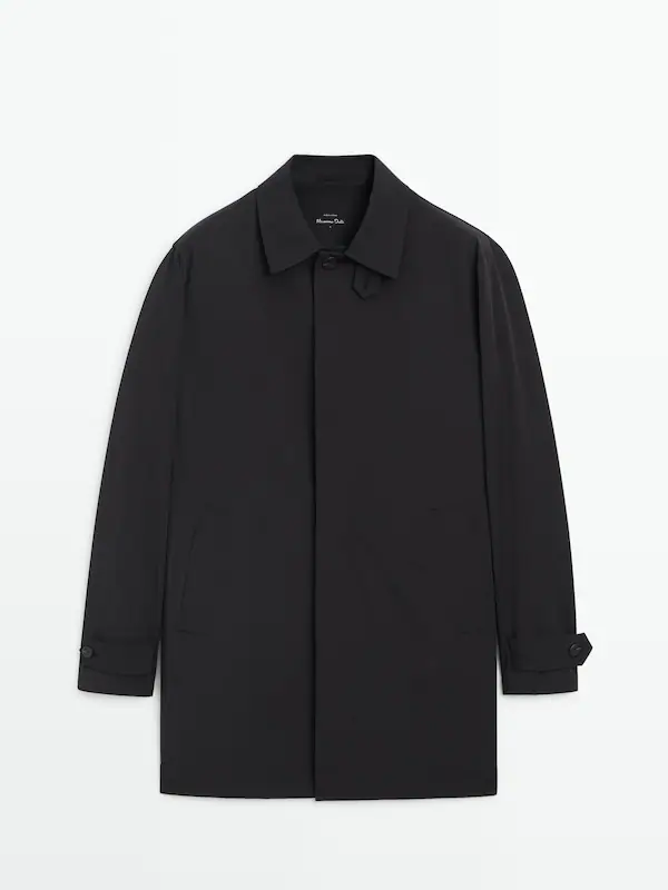 Technical trench coat · Navy Blue · Coats And Jackets | Massimo Dutti