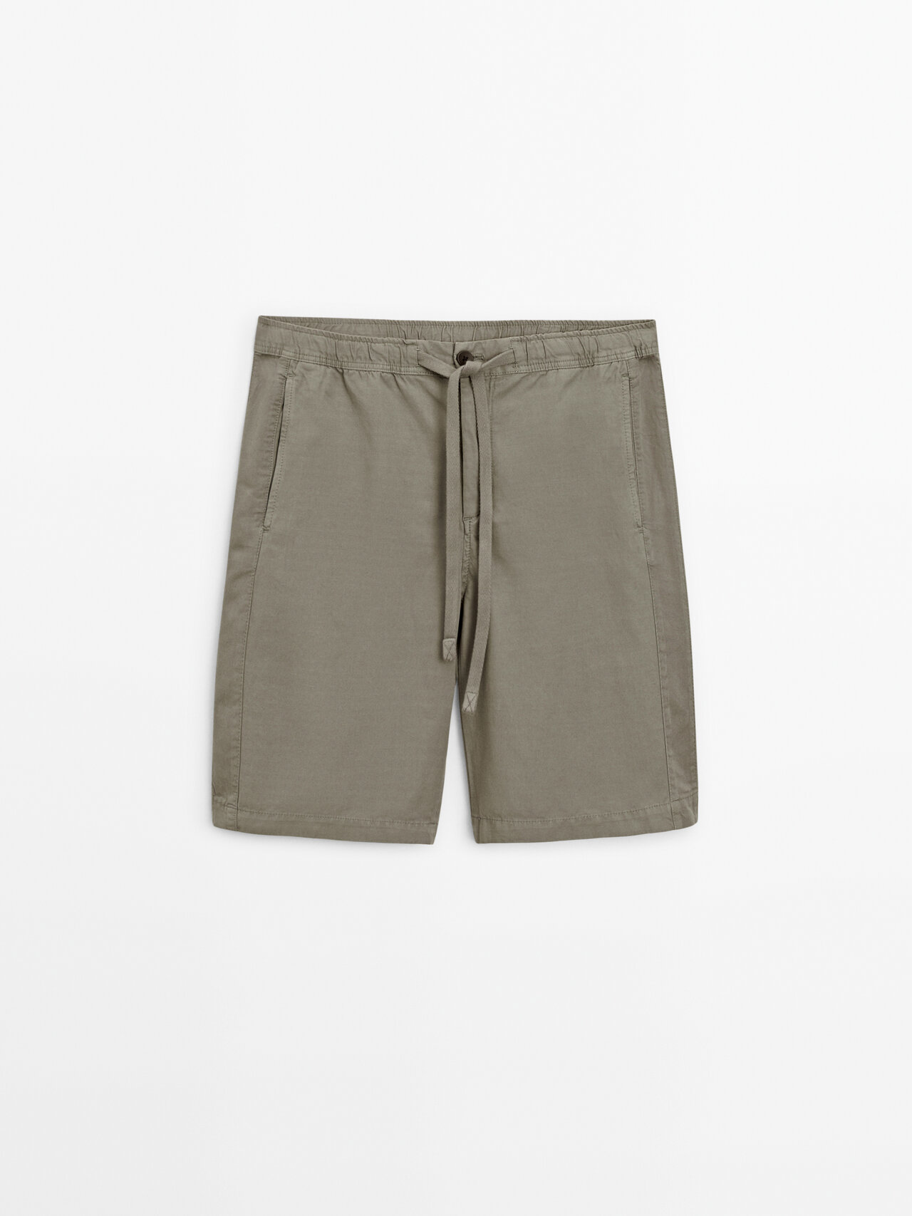 Shop Massimo Dutti Bermudas Baumwolle Und Leinenkordeln In Braun