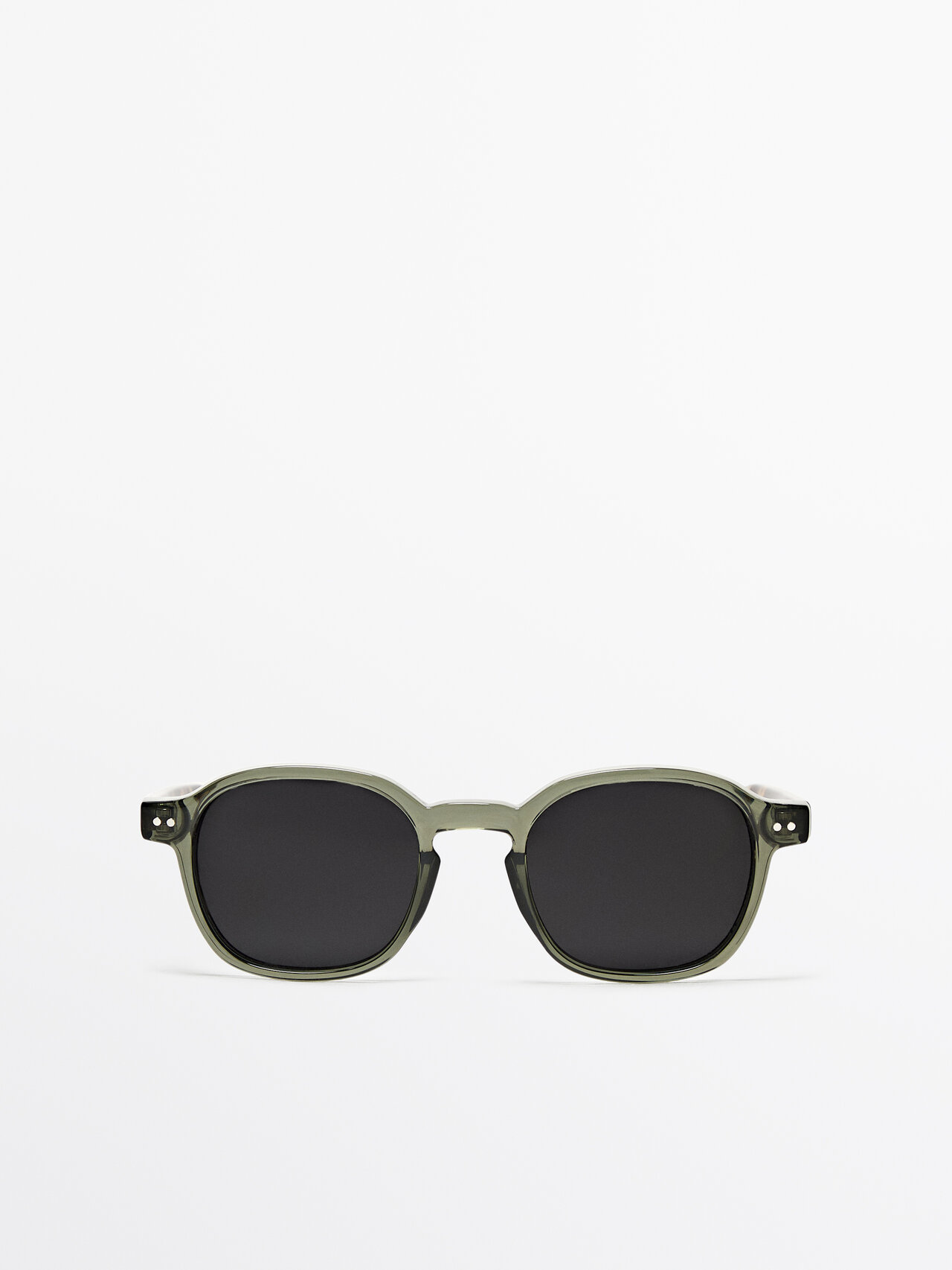 Shop Massimo Dutti Ovale Sonnenbrille In Smaragdgrün