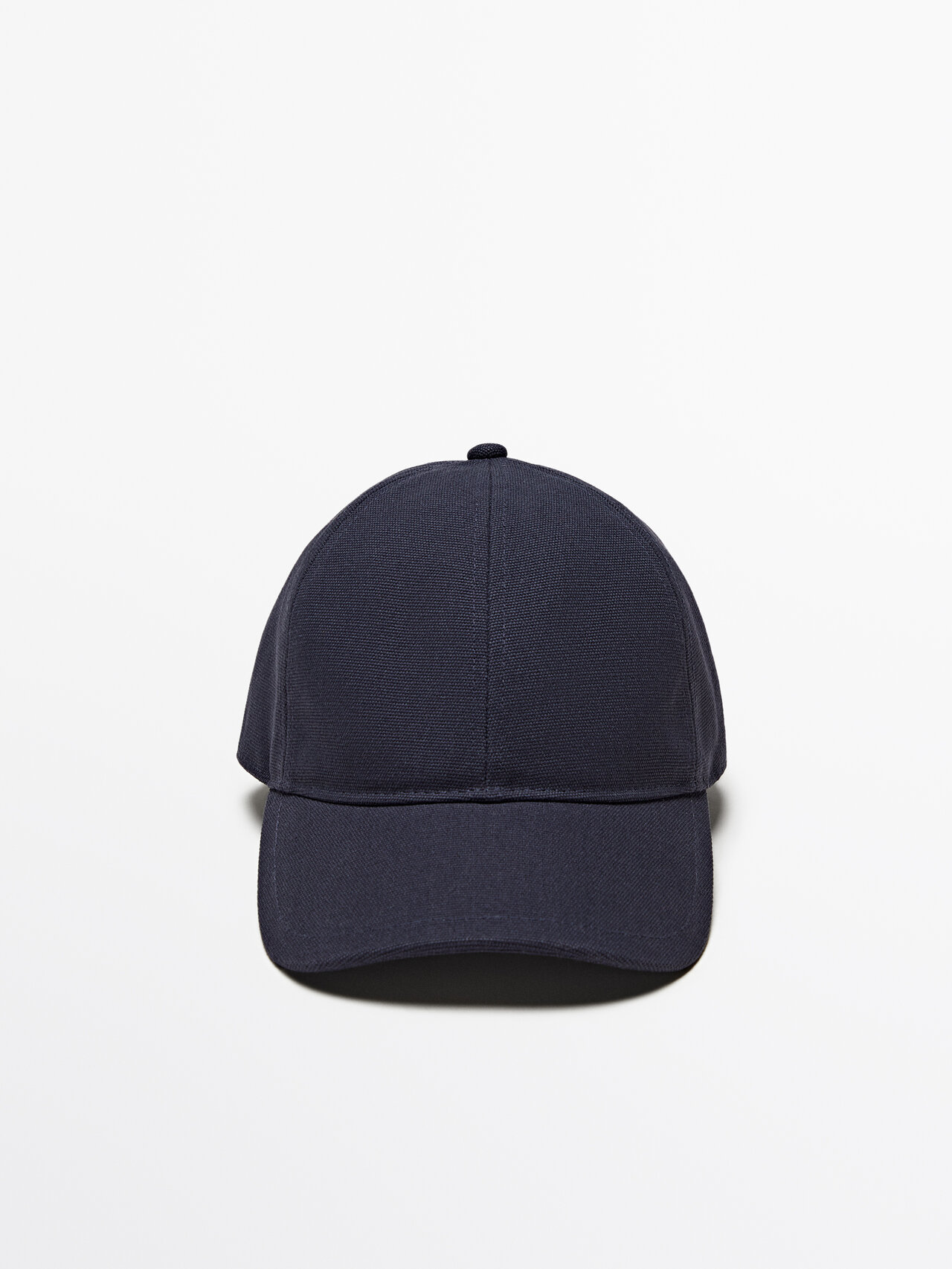 Massimo Dutti Cotton Canvas Cap In Blue