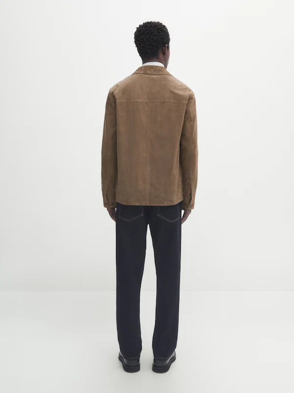 Suede overshirt with chest pocket · Grey · Skirts | Massimo Dutti
