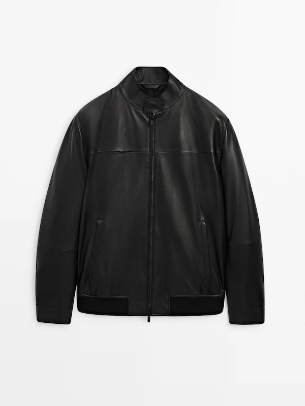 Black nappa leather jacket · Black · Skirts | Massimo Dutti