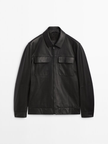 Nappa leather trucker jacket