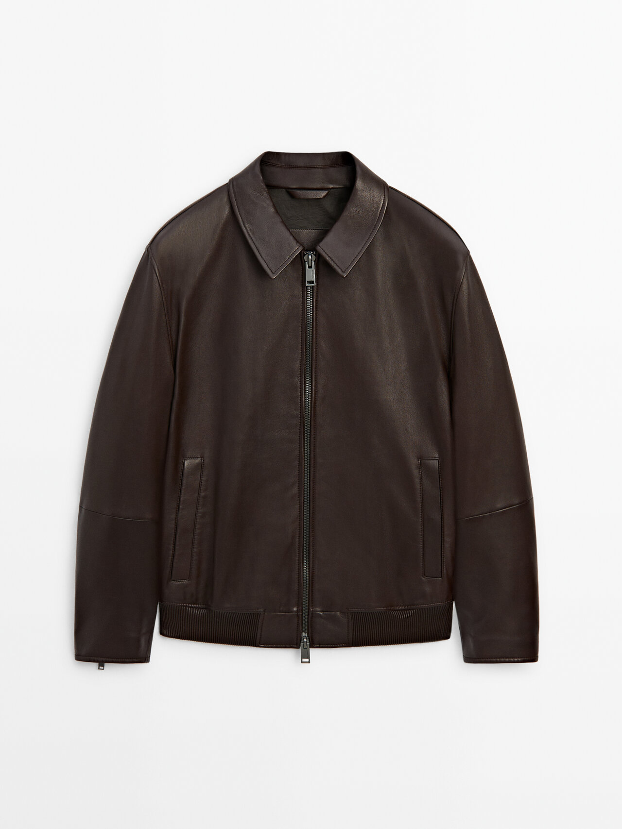 Massimo Dutti Nappa レザージャケット Sサイズ Massimo Dutti Brown Nappa Leather Jacket | ModeSens