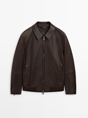Brown nappa leather jacket · Brown · Skirts | Massimo Dutti