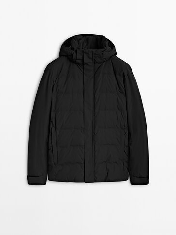 Technical heavy winter jacket with down and feather filling