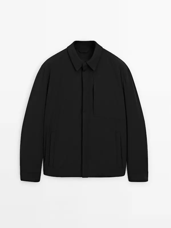 Lightweight technical overshirt · Black · Coats And Jackets | Massimo Dutti