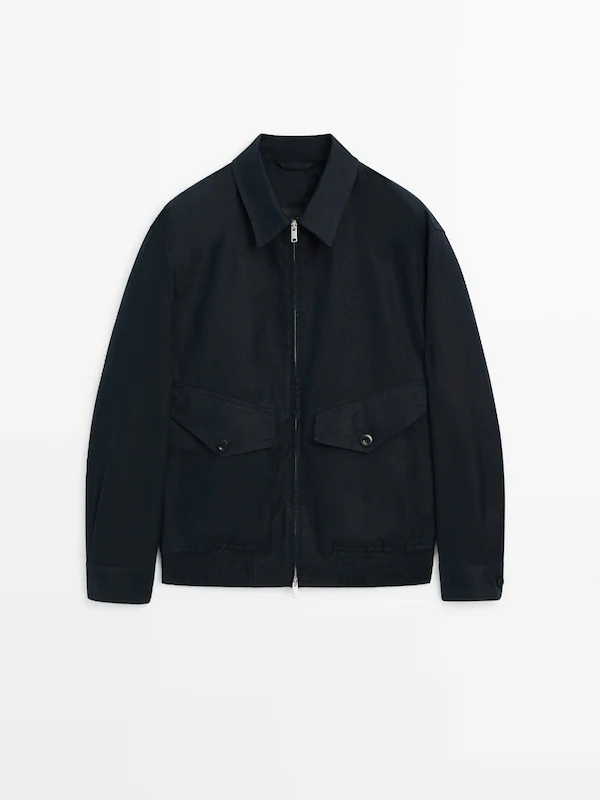 Canvas jacket with pockets · Navy Blue · Coats And Jackets | Massimo Dutti