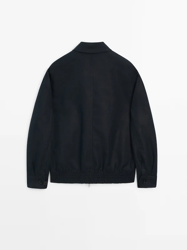 Canvas jacket with pockets · Navy Blue · Coats And Jackets | Massimo Dutti