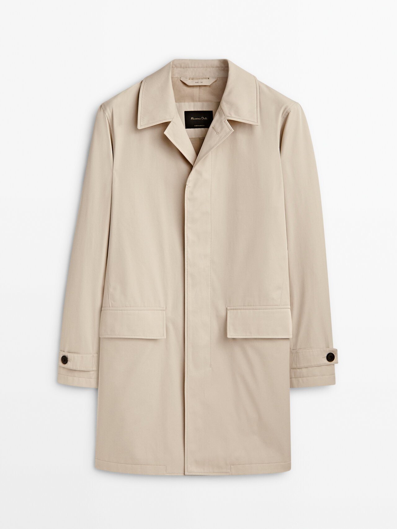 Shop Massimo Dutti Cotton Trench Jacket In Stone