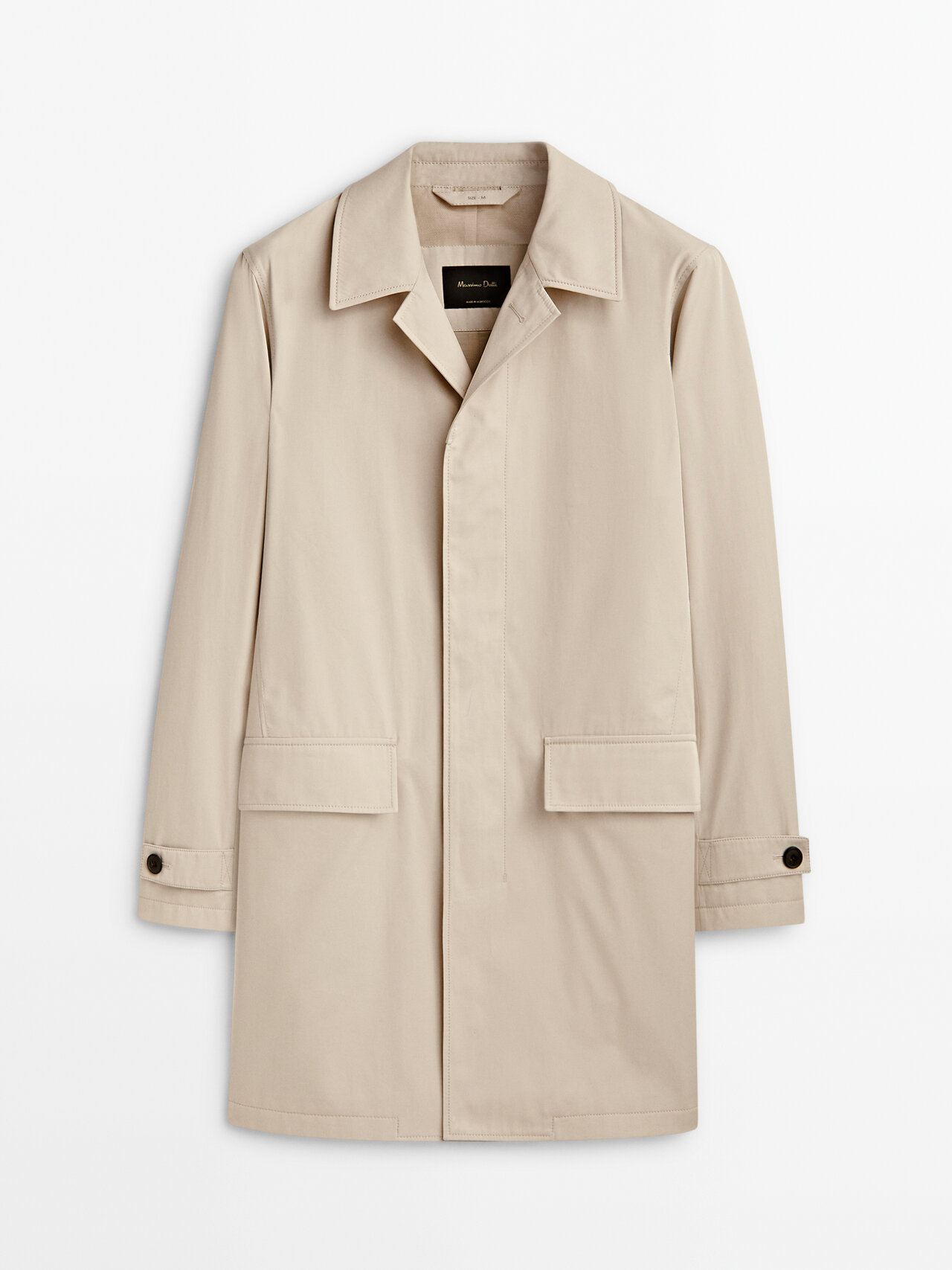 Massimo Dutti Cotton Trench Jacket In Stone