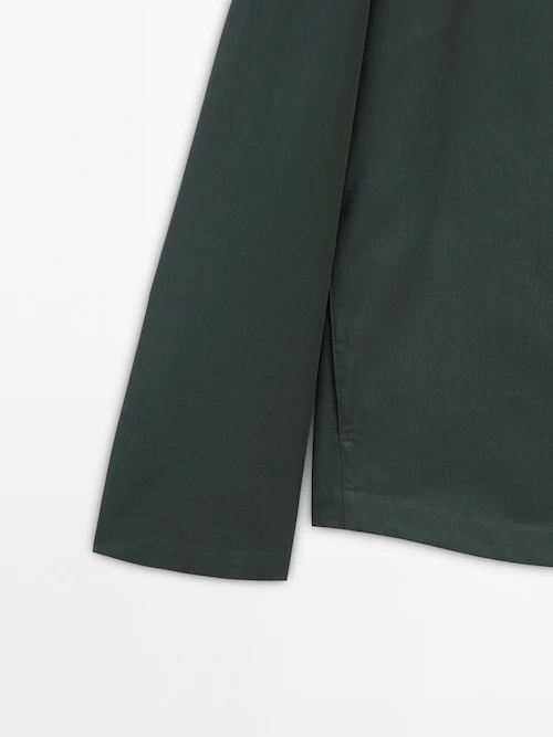 Cotton jacket with zip - Limited Edition · Dark Green Marl · Coats And  Jackets