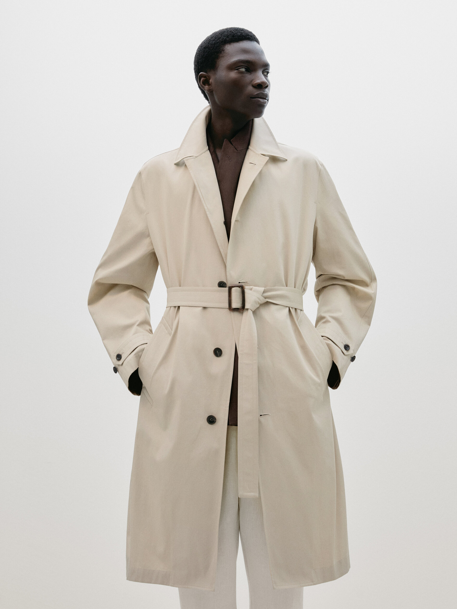Belted trench coat with buttons - Limited Edition · Beige · Coats 