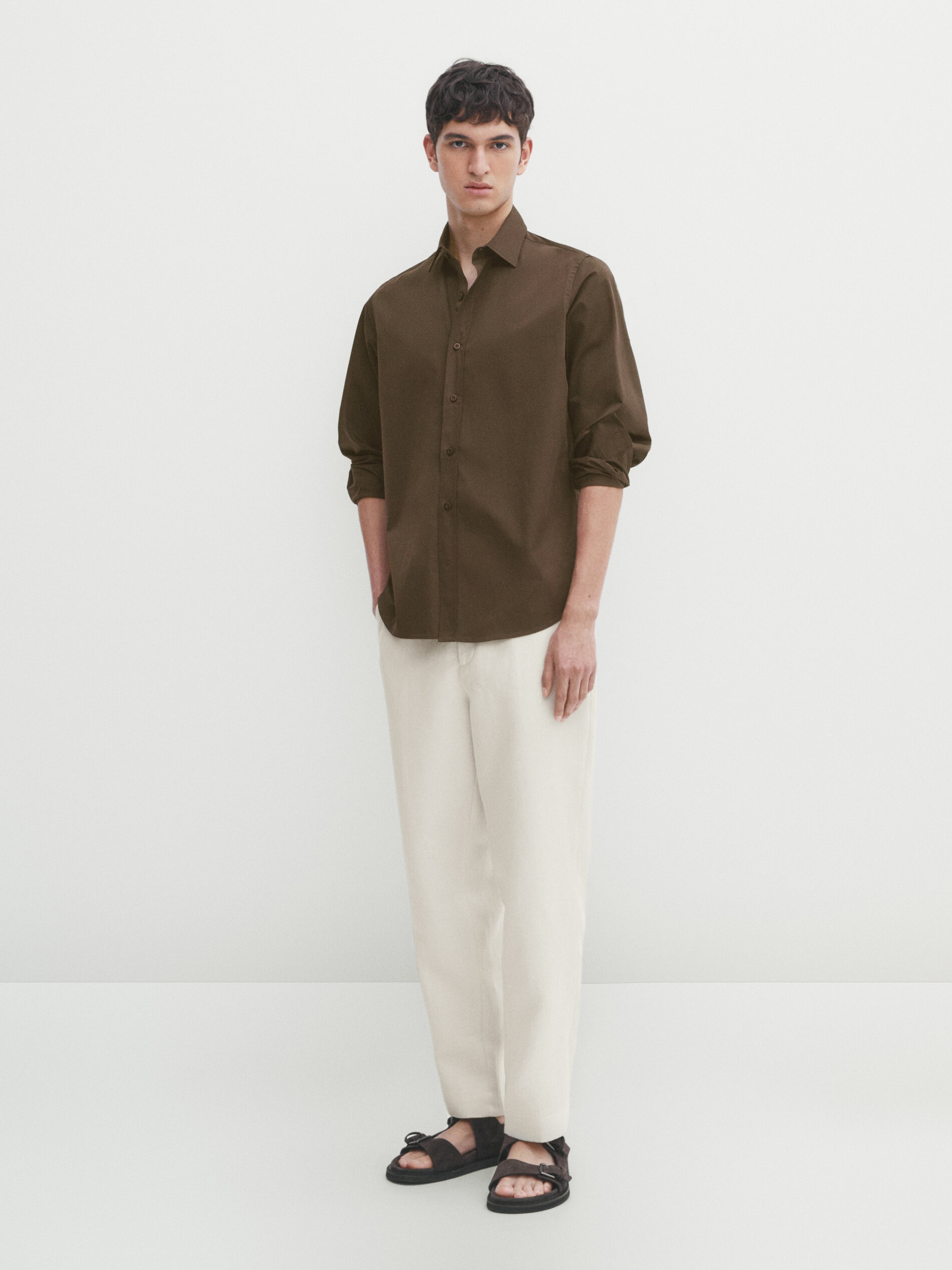 Massimo Dutti Baumwollhemd Im Wide-fit In Verwaschen