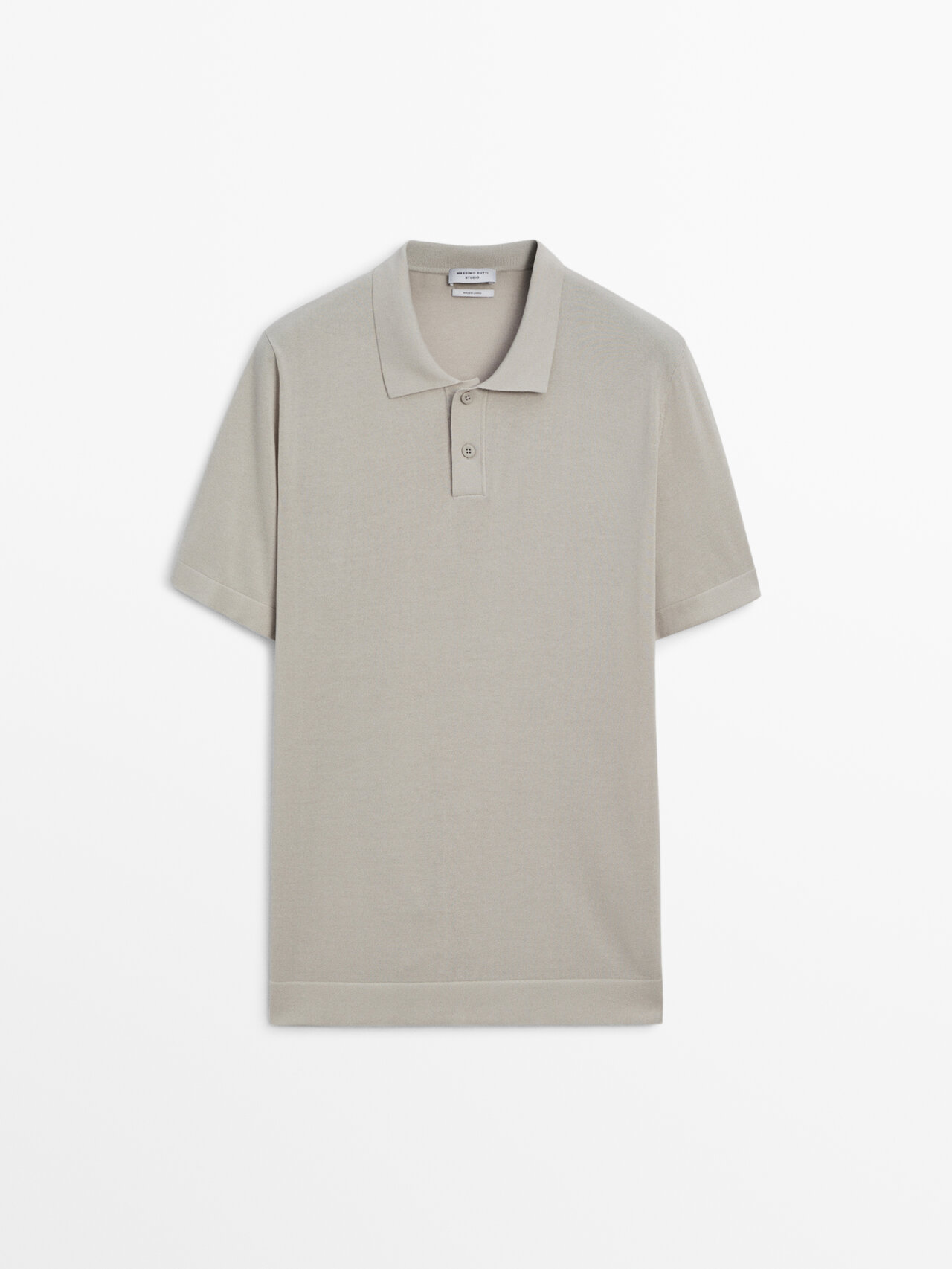Massimo Dutti Short Sleeve Cotton Blend Polo Sweater In Ice