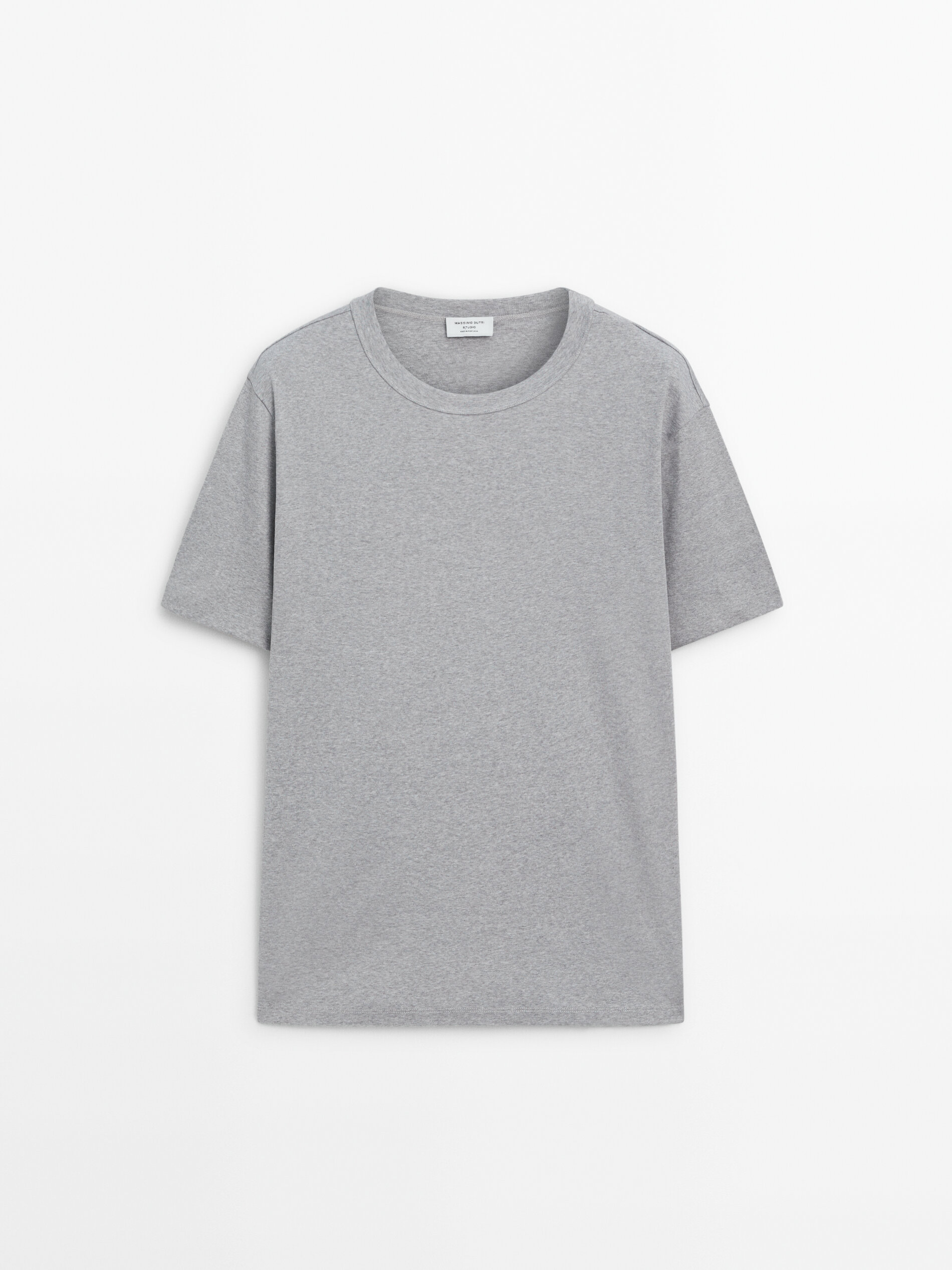 Short sleeve cotton T-shirt - Studio · Grey · T-shirts And Polo