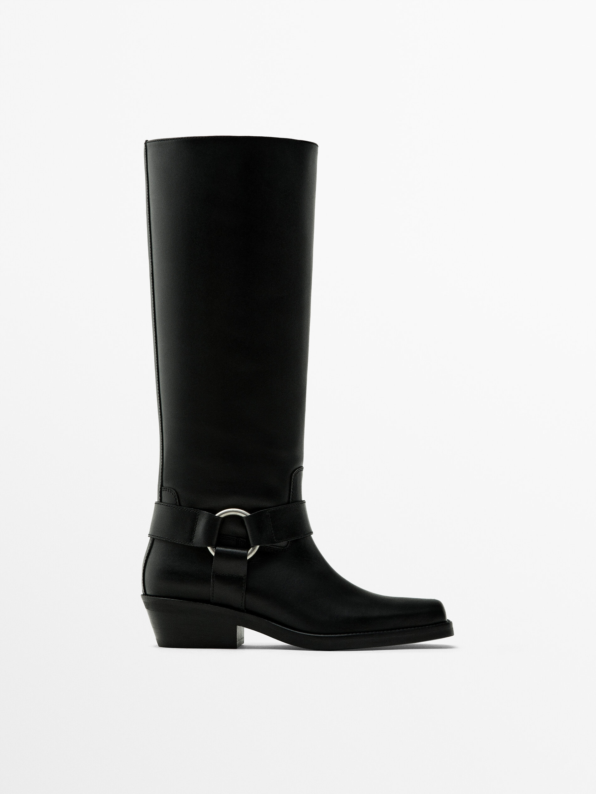 Boots with side horsebit · Black · Boots And Ankle Boots Massimo Dutti