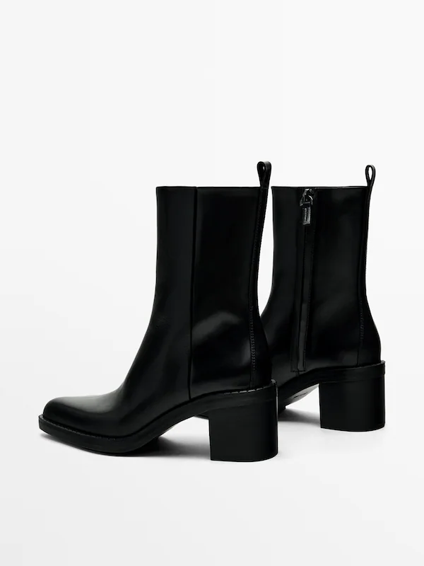 Chunky heel ankle boots · Black · Boots And Ankle Boots | Massimo Dutti
