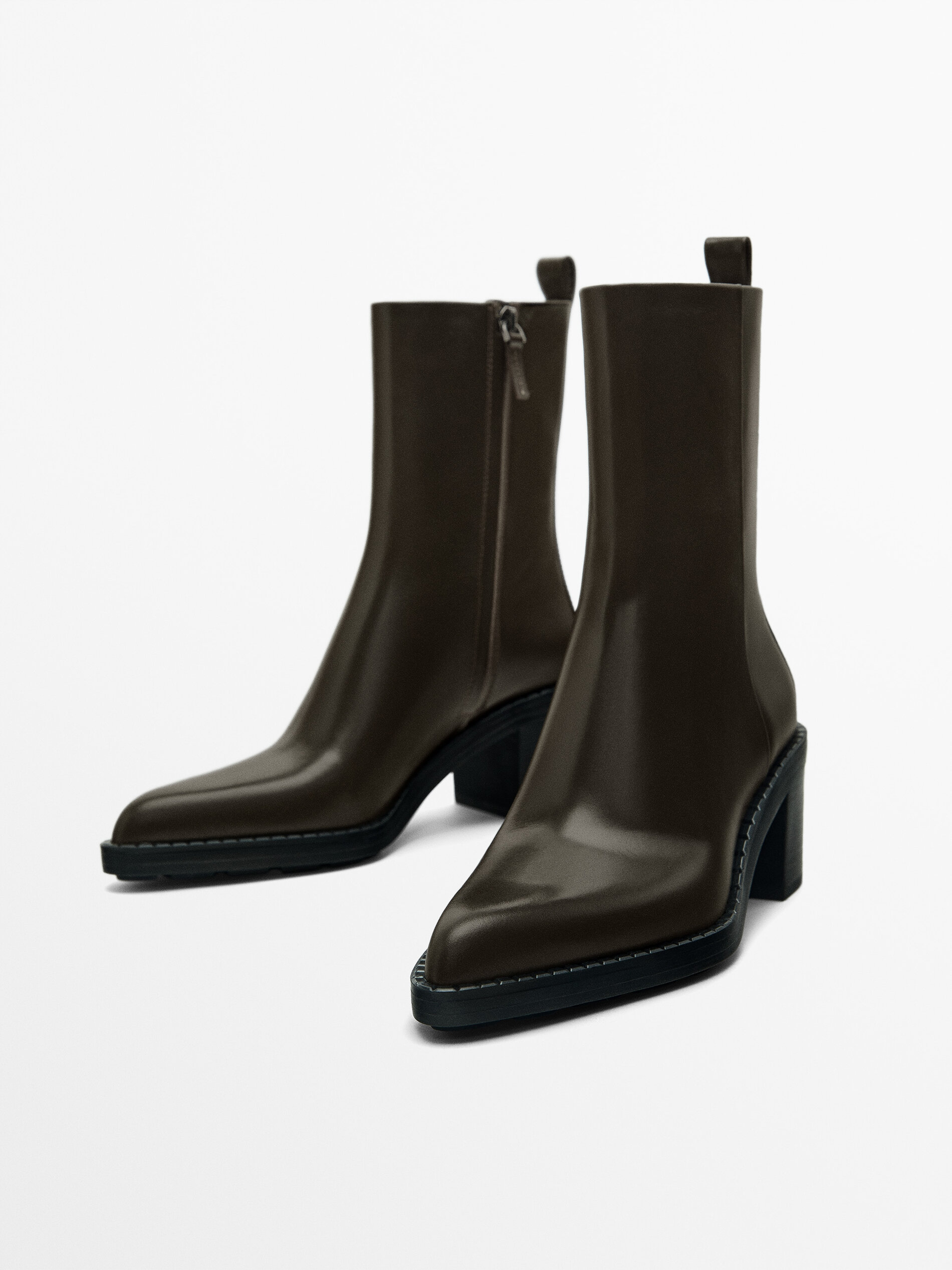 Chunky heel ankle boots Brown Boots And Ankle Boots Massimo
