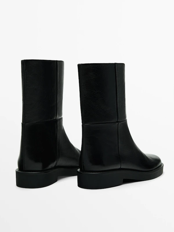 Leather ankle boots · Black · Boots And Ankle Boots | Massimo Dutti