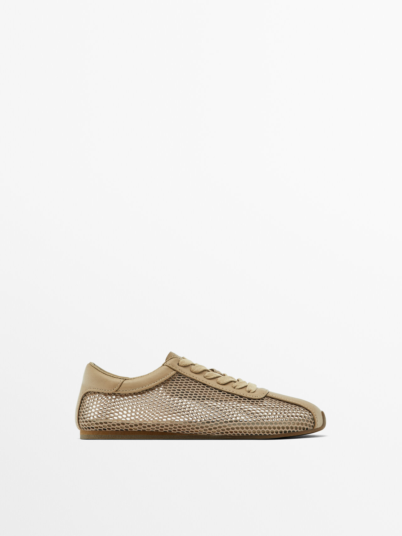 Massimo Dutti Mesh Sneakers In Brown