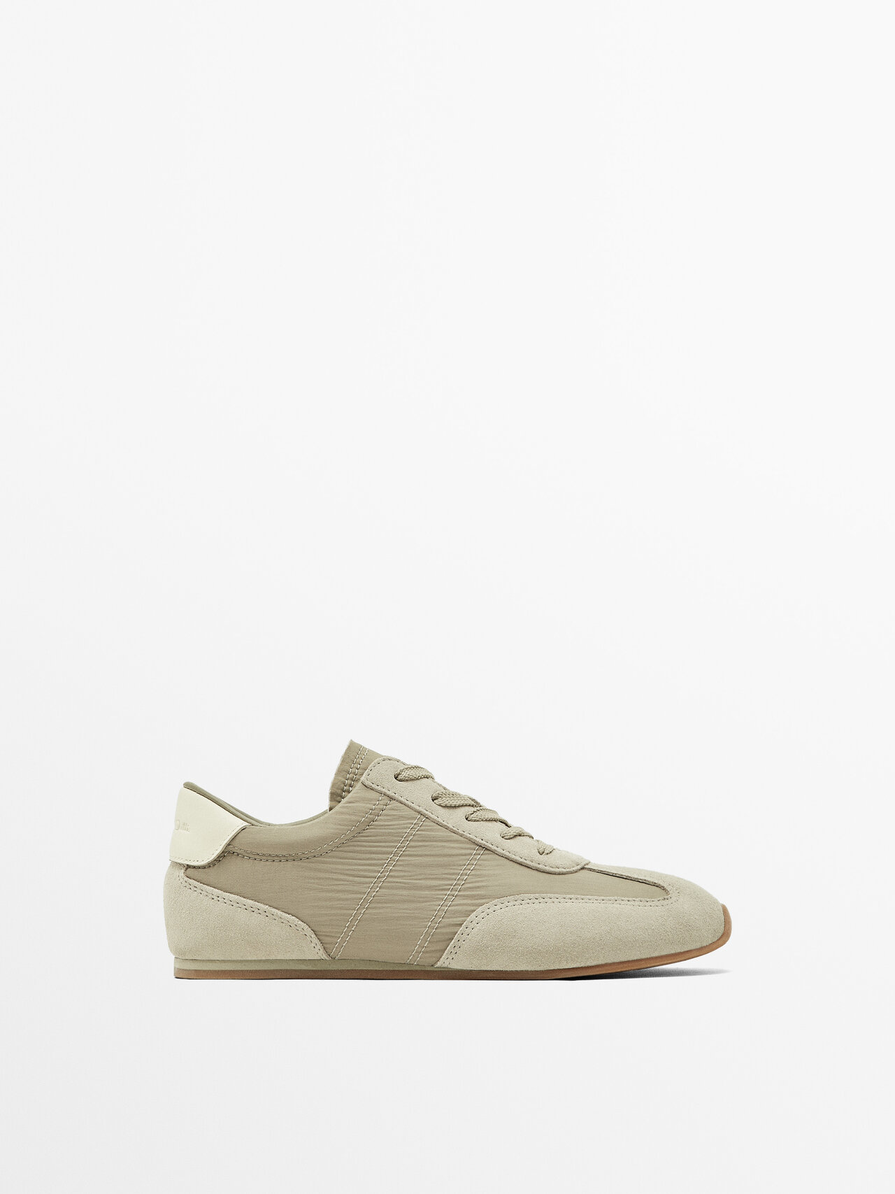 Shop Massimo Dutti Contrast Fabric Trainers In Grey