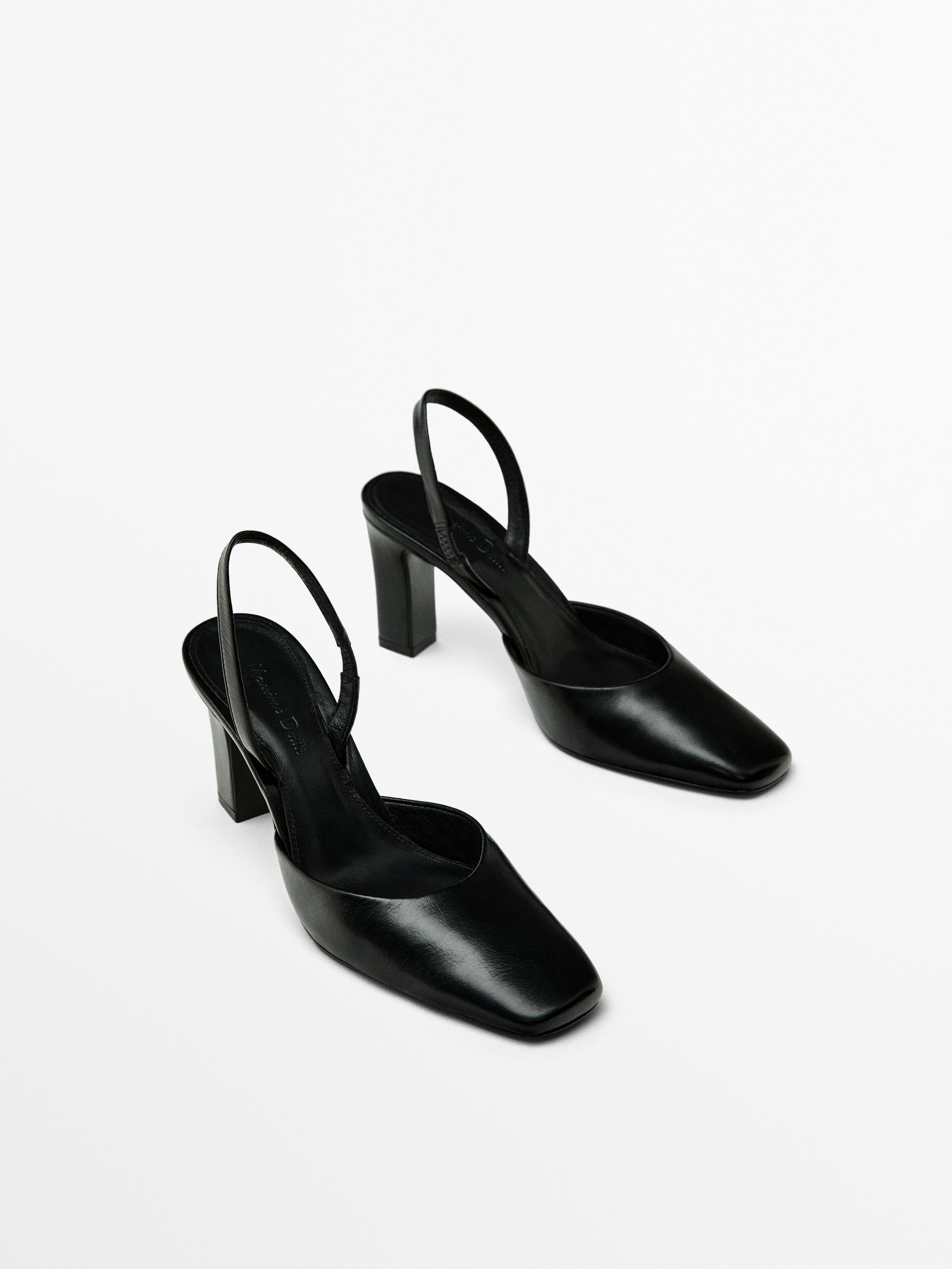 Black leather slingback shoes sales